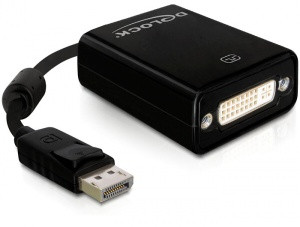 Delock adaptér DisplayPort (samec) na DVI 24+5 (samice), černý