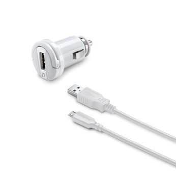 Autonabíječka CellularLine s datovým kabelem a konektorem microUSB, 2A