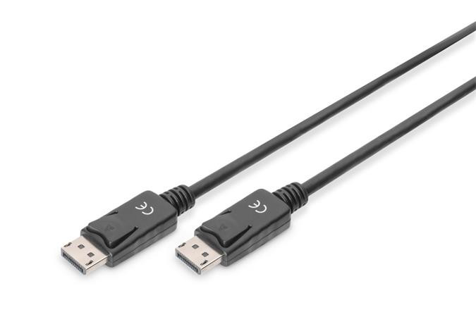 Digitus Připojovací kabel DisplayPort 1.2, DP M/M, 1,0 m, se západkou, Ultra HD 4K, bl