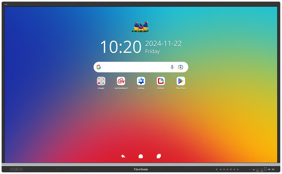 ViewSonic IFP 65" Android 14 EDLA, 50 Multi touch, 9H, 500nits, 8G/128GB/HDMI/VGA/DP/USB/RJ45/RS232