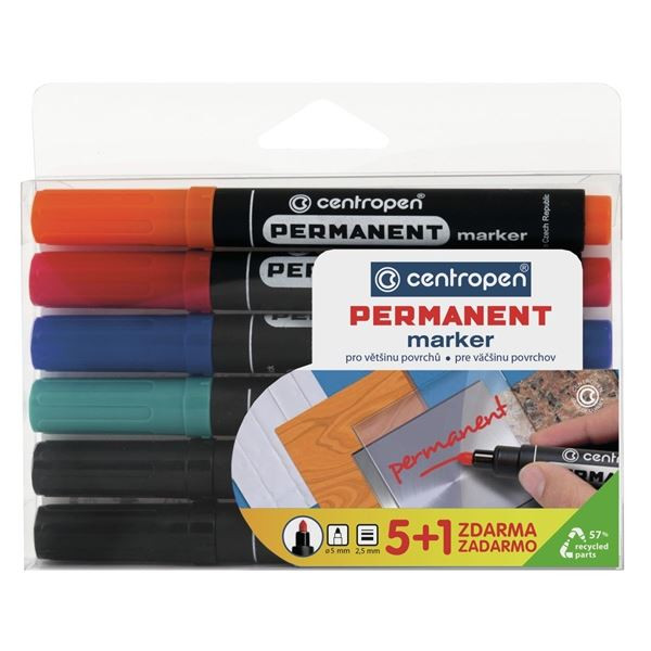 Permanentní popisovač Centropen 8566, sada 6 ks