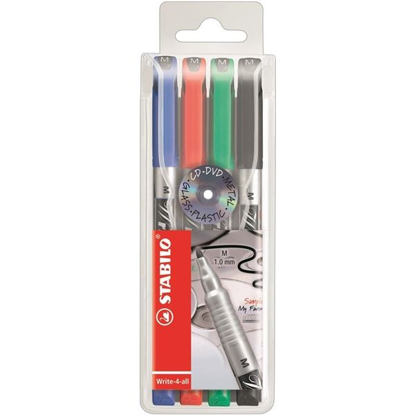 Permanentní popisovač STABILO Write-4-all- 4 barvy
