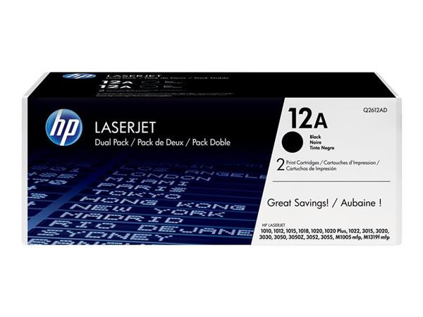 HP toner 12A/Black/2x2000 stran/2-pack
