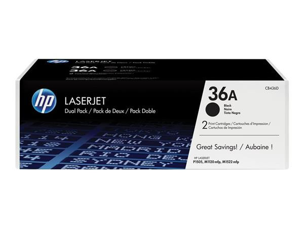 HP toner 36A/Black/2x2000 stran/2-pack