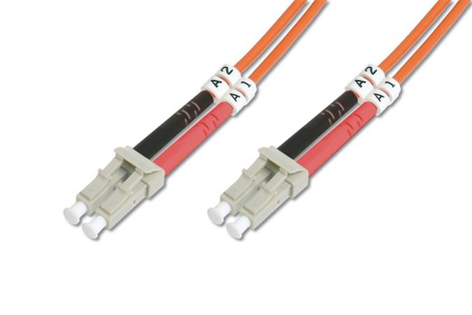 DIGITUS Fiber Optic Patch Cord, LC to LC, Multimode, OM2, 50/125 µ, Duplex Length 10m