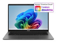 ASUS NTB Vivobook S14 (M3407GA-OLED016WZ), AI 7 445, 14" WUXGA, 32GB, 512GB SSD, Radeon, W11 Home, Matte Gray