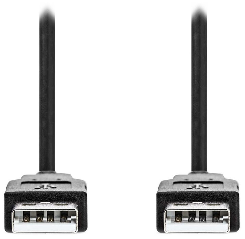NEDIS kabel USB 2.0/ zástrčka USB-A - zástrčka USB-A/ černý/ bulk/ 1m
