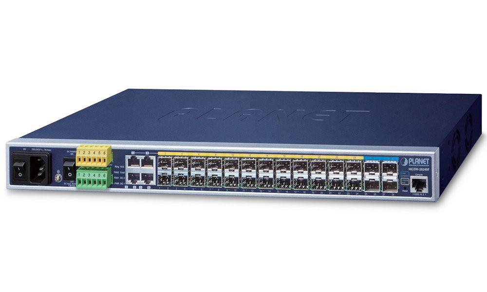 Planet MGSW-28240F Metro L3 switch, 14x1Gb SFP, 10x2.5Gb SFP+, 4x10Gb SFP, 36-60VDC, -40~75°C
