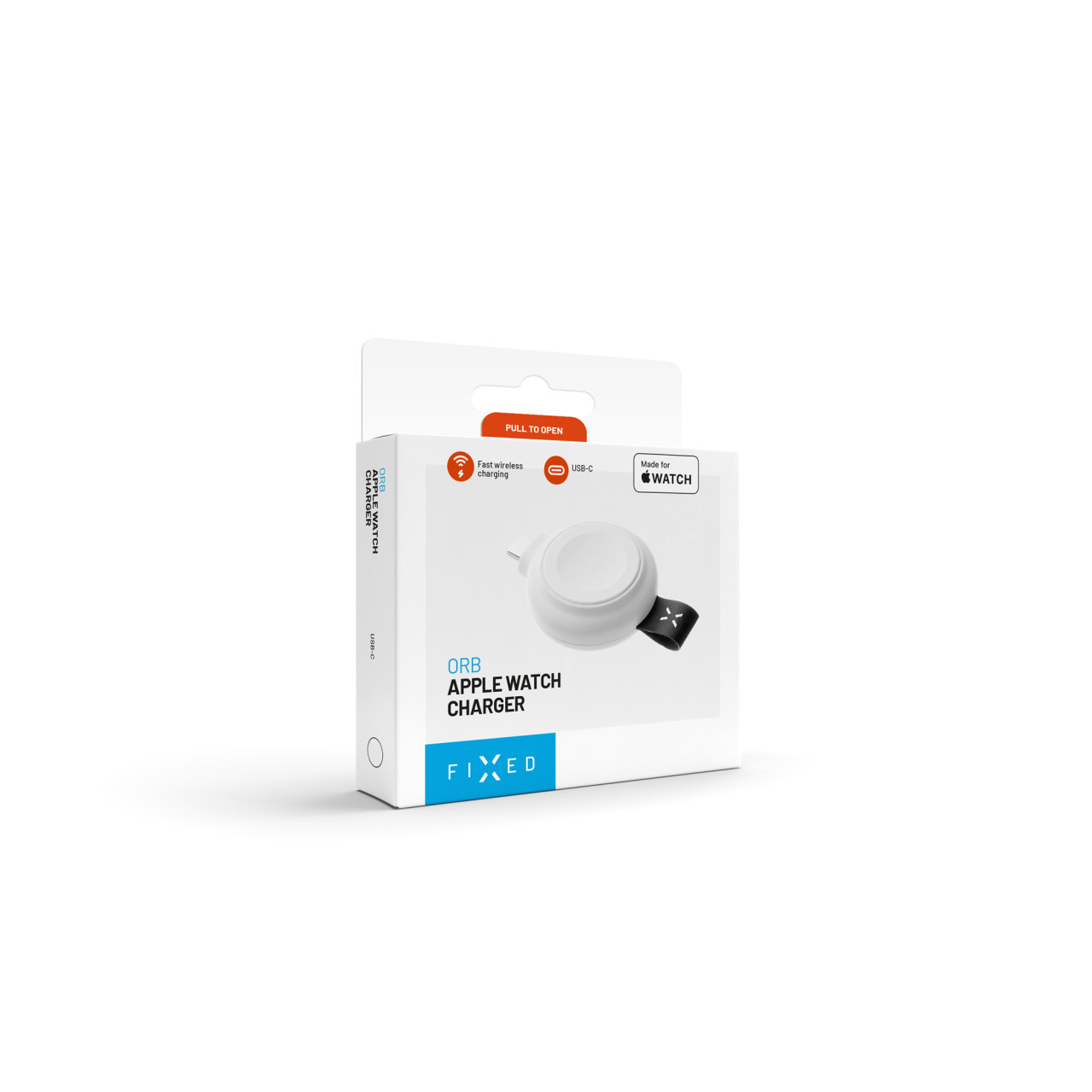 Magnetický nabíjecí adaptér FIXED Orb pro Apple Watch s podporou rychlonabíjení, MFi certifikace, bílý
