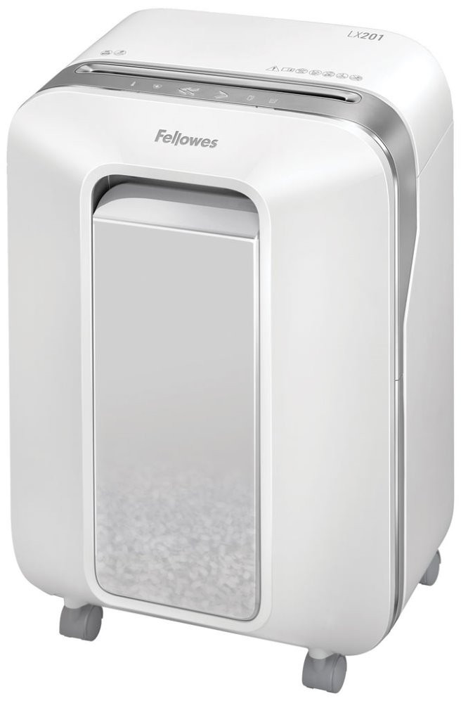 FELLOWES skartovač LX 201/ křížový řez 2x12mm/ objem koše 22 l/ stupeň utajení P-5 (tajné)/ bílý