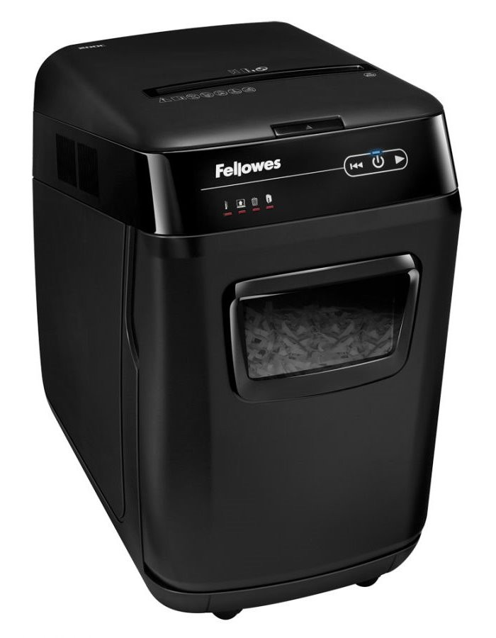 FELLOWES skartovač AutoMax 200 C/ křížový řez 4x38 mm/ objem koše 32 l/ certifikát NBÚ/ stupeň utajení P-4 (důvěrné)
