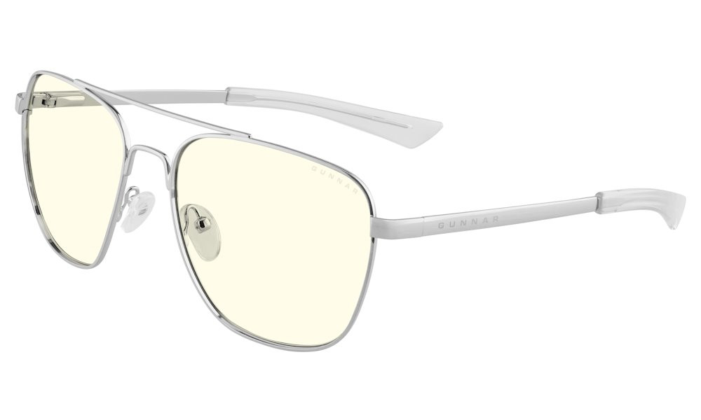 GUNNAR kancelářske/herní brýle  MUSTANG CHROME čirá skla BLF 35 GUNNAR focus