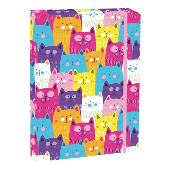 Box na sešity A5 - s gumou, Meow