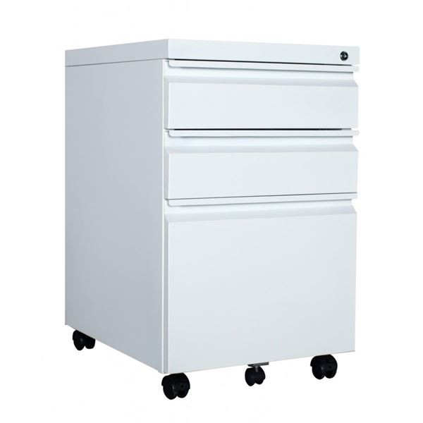 Kovový třízásuvkový kontejner HDT-03L - světle šed