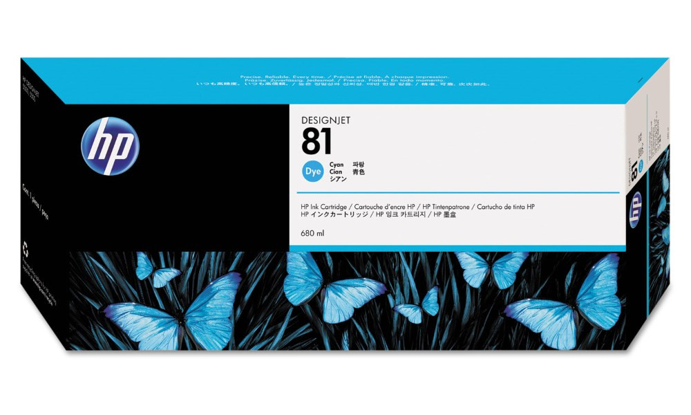 HP (81) C4931A - ink. náplň cyan, DesignJet 5000xx (680ml) originál