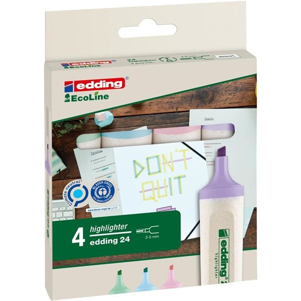 Zvýrazňovač Edding Ecoline 24, sada 4 pastel barev