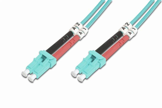 DIGITUS Fiber Optic Patch Cord, LC to LC, Multimode, OM3, 50/125 µ, Duplex Length 10m