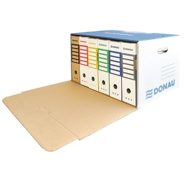 Krabice na pořadače Donau - modrá,55,5x36x31,5 cm