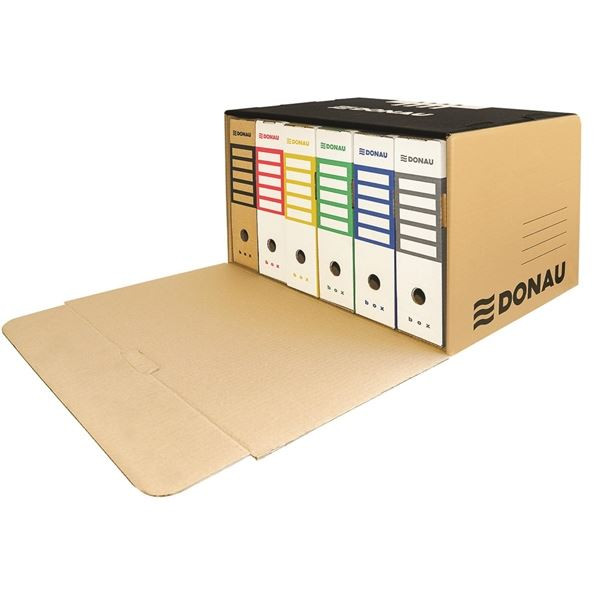 Krabice na pořadače Donau - hnědá,55,5x36x31,5 cm