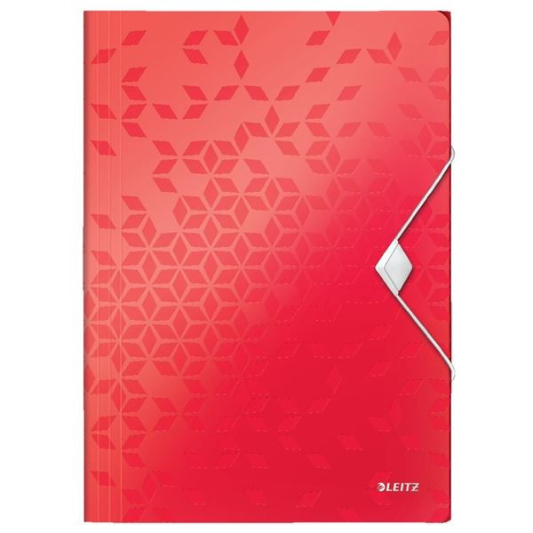 Desky s chlop.a gum.Leitz WOW-A4,plast,červ.,ks