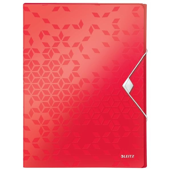 Box na spisy s gumičkou Leitz WOW-A4,červený,3cm