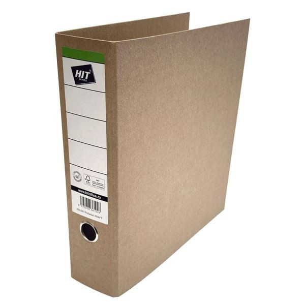 Pák.pořadač Hit Office Kraft FSC - A4, 8 cm, hnědý