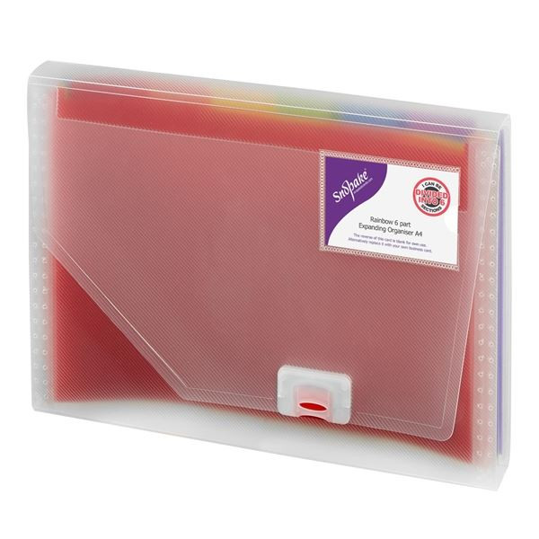 Desky s přihrádkami Snopake - Rainbow, A4,6 přihr.