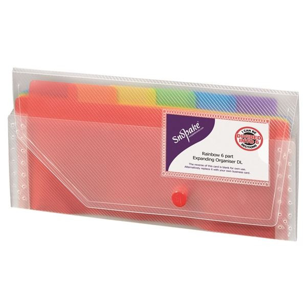Desky s přihrádkami Snopake - Rainbow, DL,6 přihr.