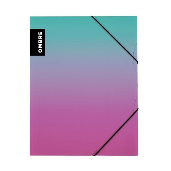 Desky chlopně a gum.Ombre - A4,plast,růžové, 1 ks