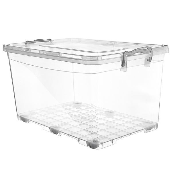 Pl.krabice Orion - Multi,transp.,víko/kolečka,80 l