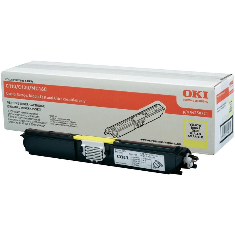 OKI originál tonerová kazeta 44250721/ C110/ C130/ 2500 stran/ Žlutá