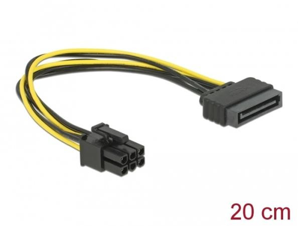 Delock napájecí kabel SATA 15 pin na 6 pin PCI Express