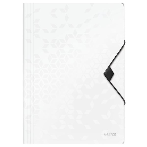 Desky s chlopněmi/gumičkou Leitz WOW A4, bílé