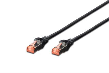 Digitus Patch Cable, S-FTP, CAT 6, AWG 27/7, LSOH, Měď, černý 3m