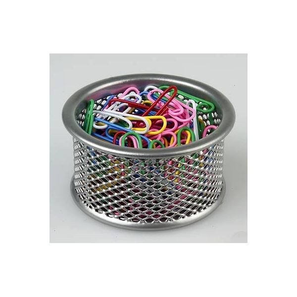 Drátěný kalíšek na sponky, malý, stříbrný