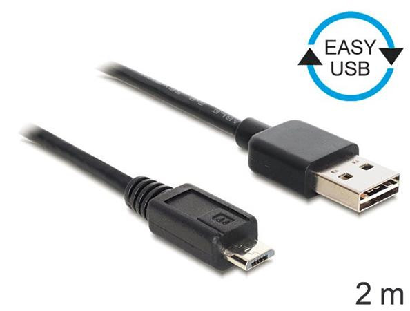 Delock kabel EASY-USB 2.0-A samec > USB 2.0 micro-B samec 2 m