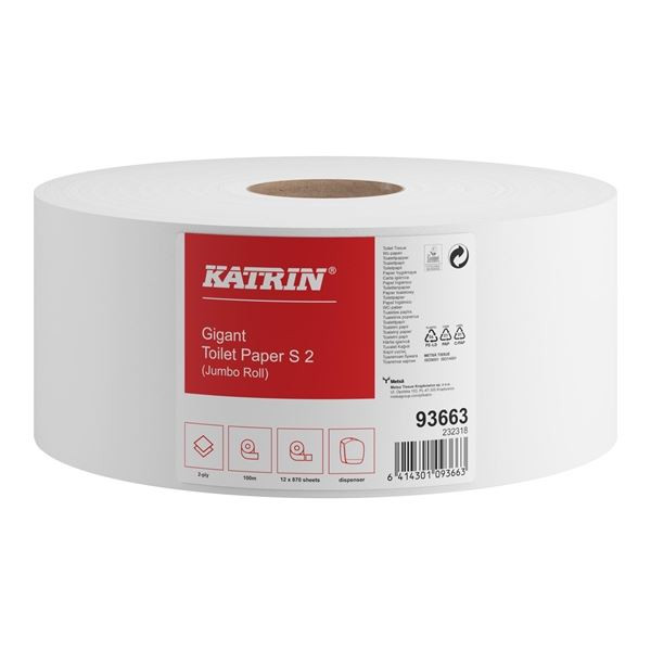 Toaletní papír Katrin Plus Gigant S2, bílý, 100 m