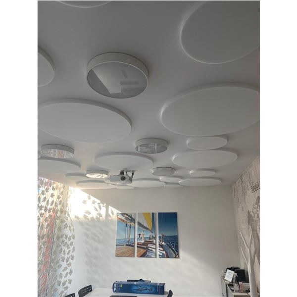 Akustická melaminová deska kruh 50 cm - bílá