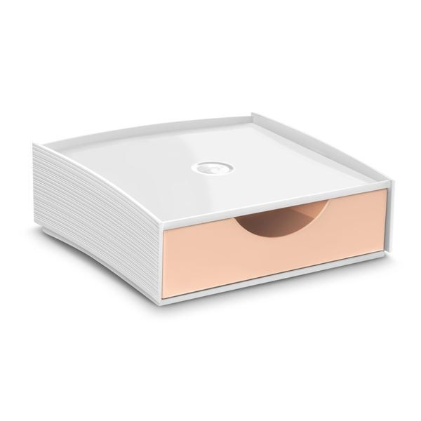 Mini zásuvkový box CEP,1 zásuvka, bílá/broskvová