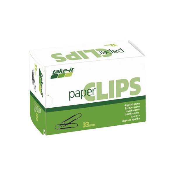 Kancelářské sponky, 33 mm, 100 ks