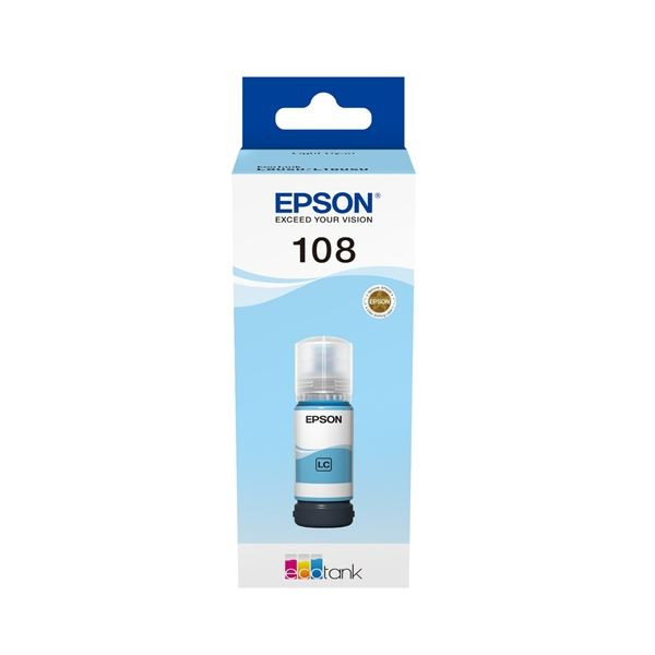 Inkoust Epson 108 EcoTank - světle azurový