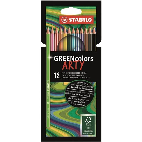 Pastelky Stabilo GREENcolors "ARTY", 12 barev