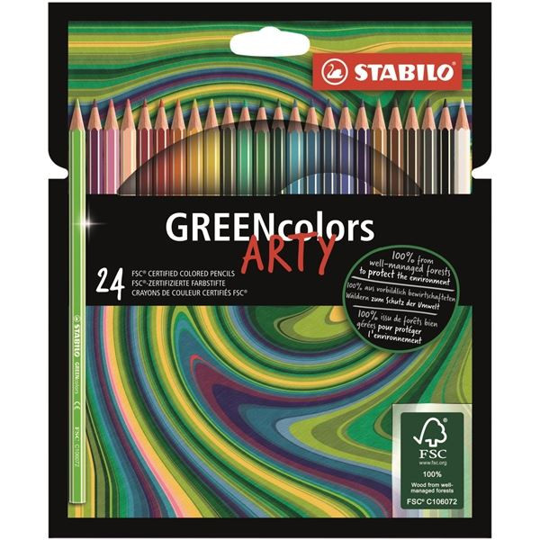 Pastelky Stabilo GREENcolors "ARTY", 24 barev