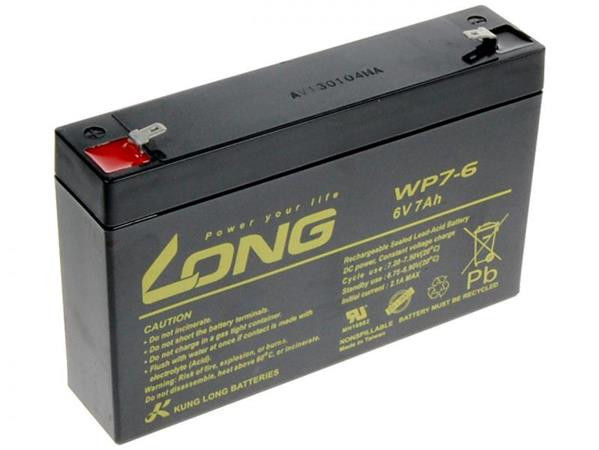 Long Baterie  WP7-6 (6V/7Ah - Faston 187)