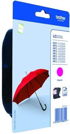 Brother LC-225XLM (inkoust magenta, 1 200 str.@ 5%  draft)