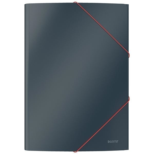 Desky chlop.,gumič.Leitz Cosy,A4,karton,šedé,1 ks