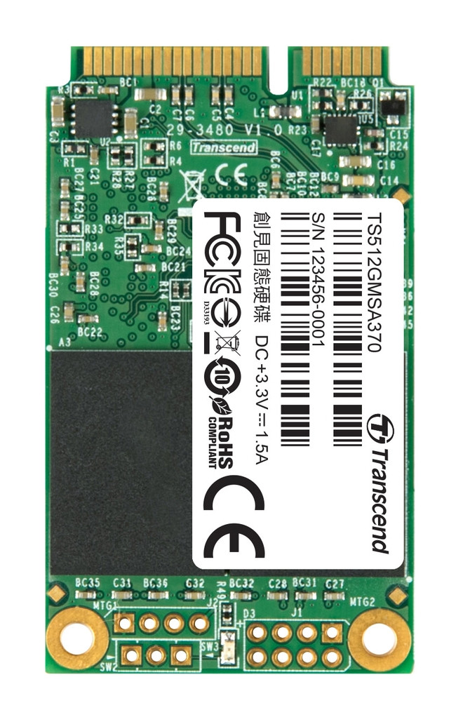 TRANSCEND MSA370 512GB SSD disk mSATA, SATA III (MLC)