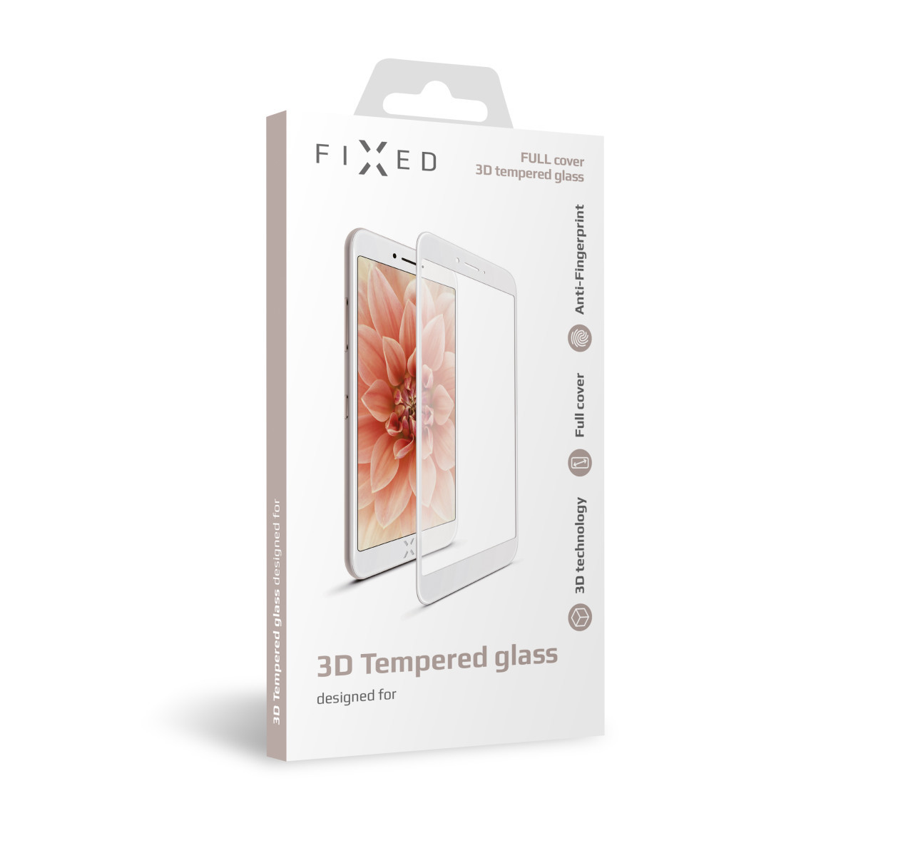 Ochranné tvrzené sklo FIXED 3D Full-Cover pro Apple iPhone 6/6S/7/8, s lepením přes celý displej, bílé, 0.33 mm