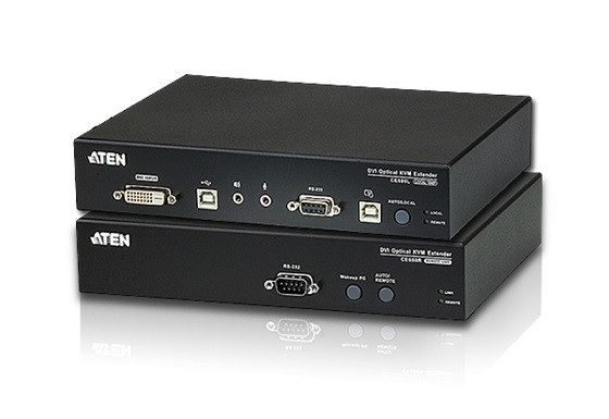 ATEN KVM extender CE-680 USB , DVI KVM extender pro konzoli s USB klávesnicí a myší přes optický kabel, (1920 x 1200 na 600m)  