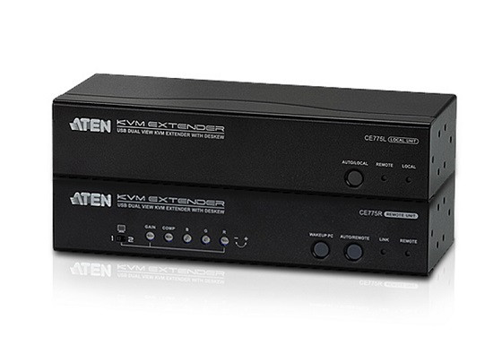 ATEN CE775 USB VGA Dual View Cat 5 KVM Extender with Deskew (1280 x 1024 na 300m)  